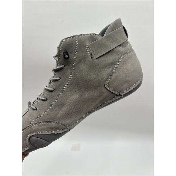 Clohoo Men Ankle High Top sneaker boots chukka gray leather streetwear Size 41 main image 4